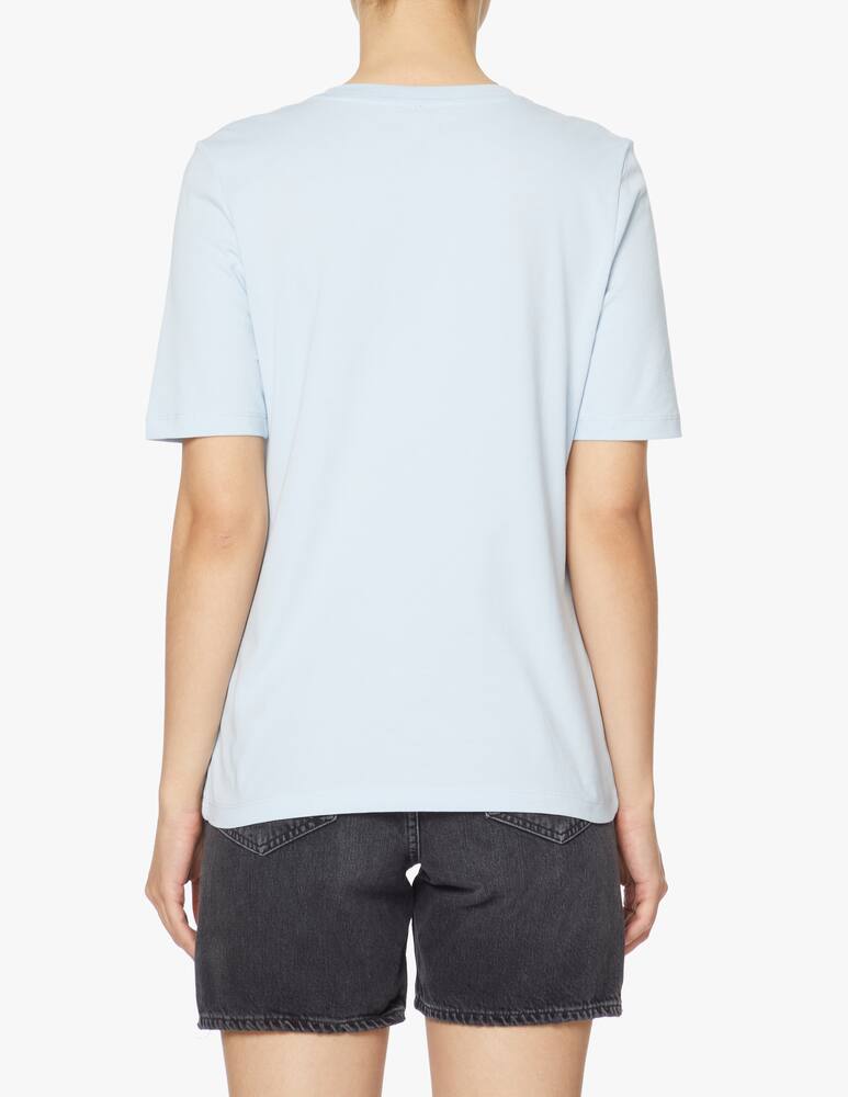 rinascente Tommy Hilfiger T-shirt in cotone con logo grande metallico - azzurro