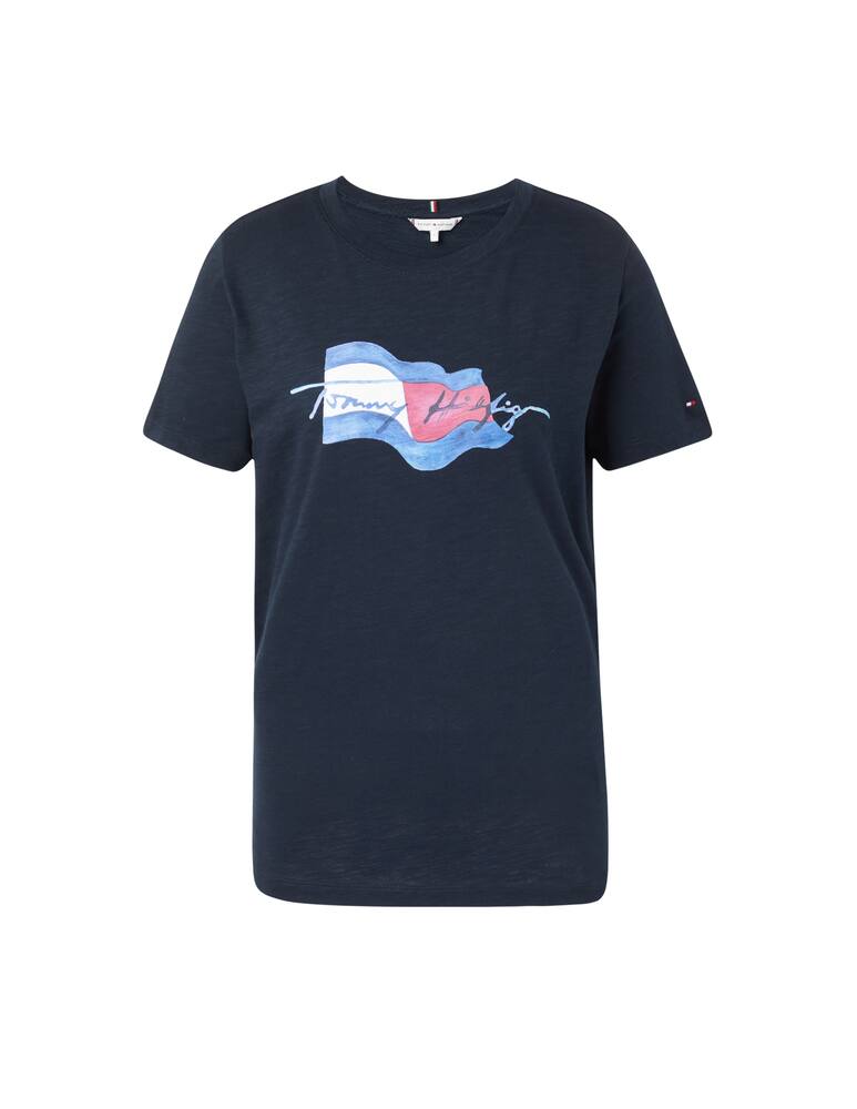 rinascente Tommy Hilfiger T-shirt in cotone con bandiera grande - blu