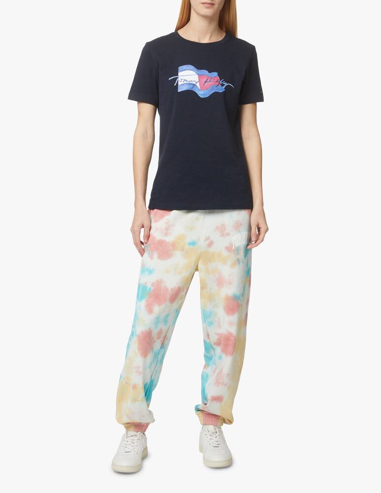 rinascente Tommy Hilfiger T-shirt in cotone con bandiera grande - blu