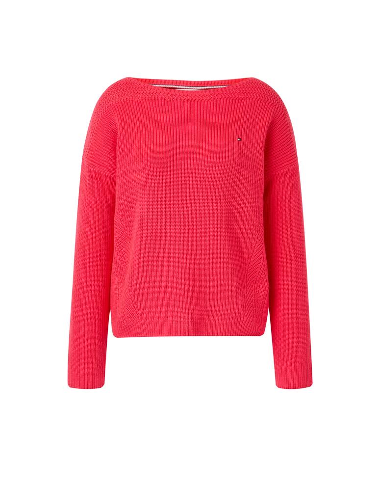 rinascente Tommy Hilfiger Cotton jumper with english rib and boat neckline - pink