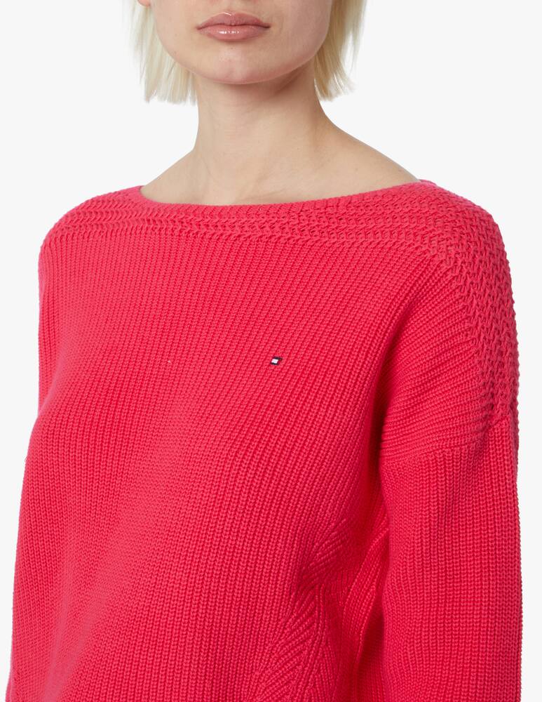 rinascente Tommy Hilfiger Cotton jumper with english rib and boat neckline - pink