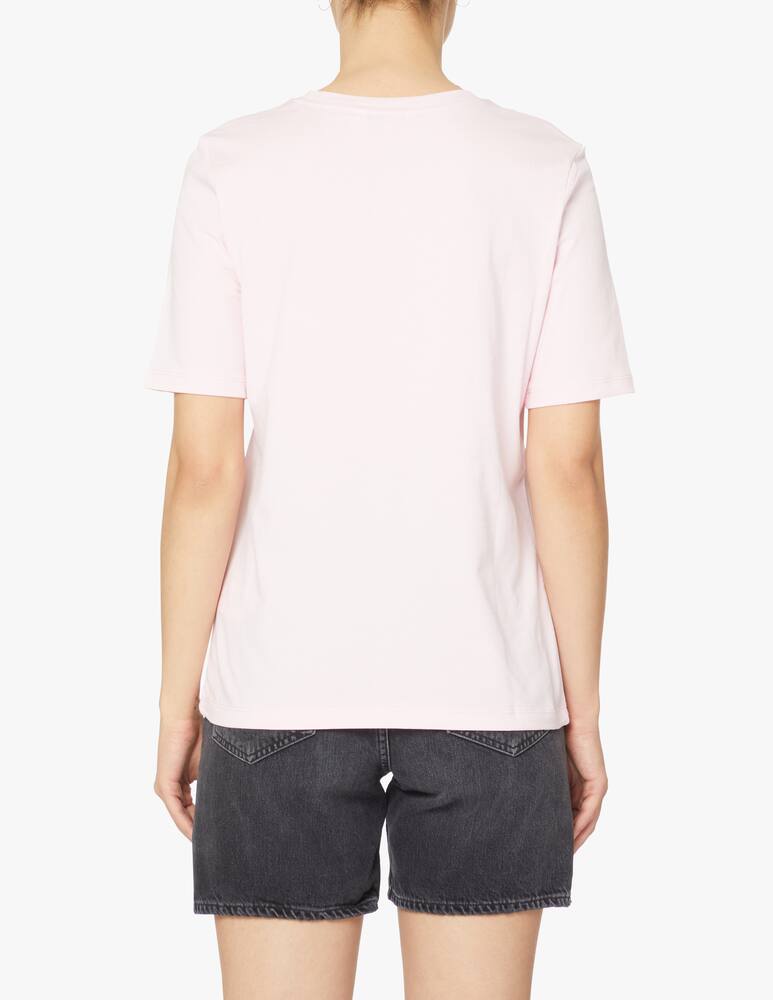 rinascente Tommy Hilfiger T-shirt in cotone con logo grande metallico - rosa
