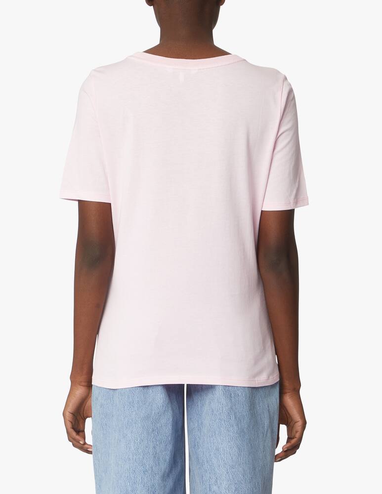 rinascente Tommy Hilfiger Cotton t-shirt with embroidered flag - pink