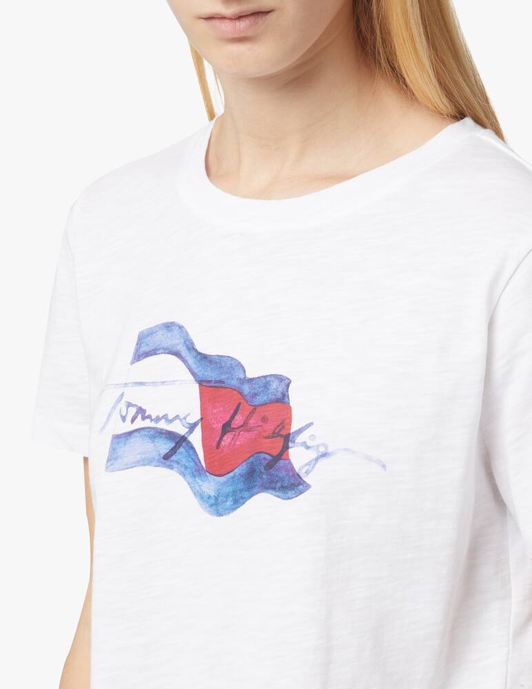 rinascente Tommy Hilfiger Cotton t-shirt with big flag - white