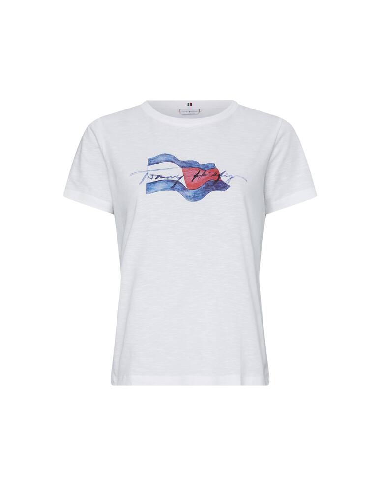 rinascente Tommy Hilfiger Cotton t-shirt with big flag - white