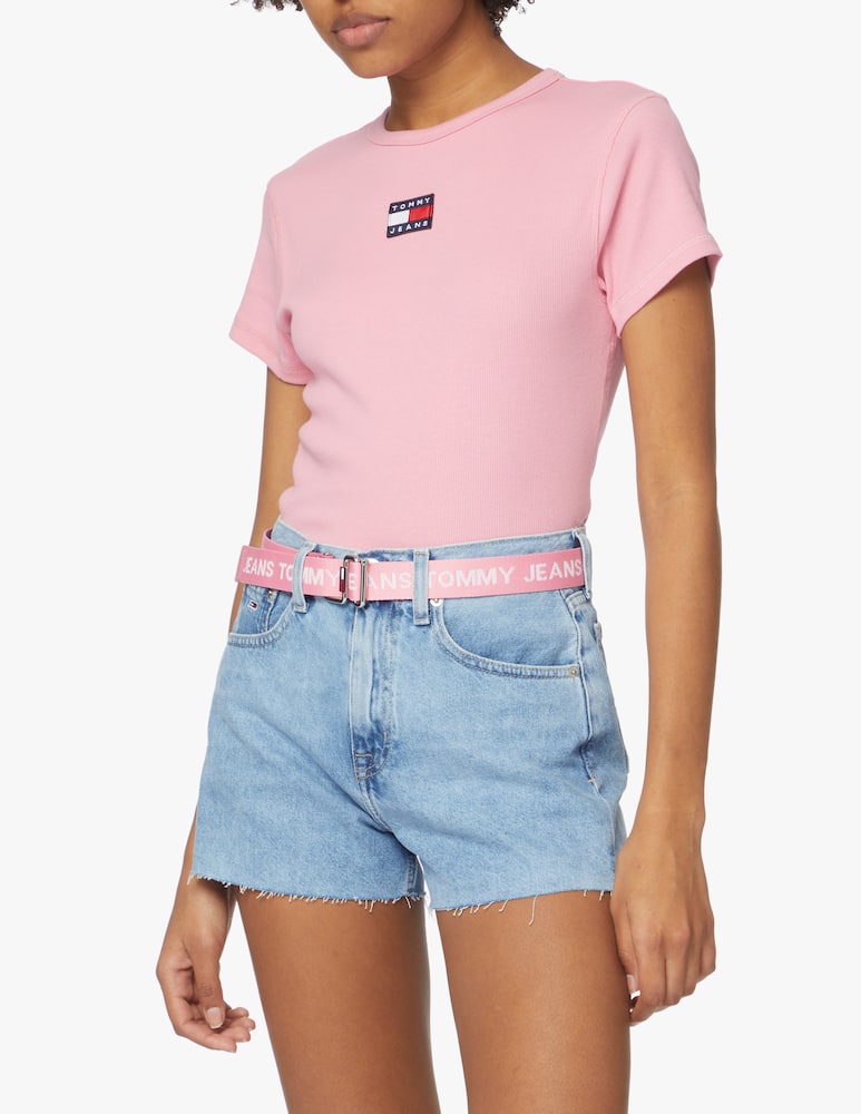 rinascente Tommy Jeans Cintura Essential in tessuto con loghi - rosa