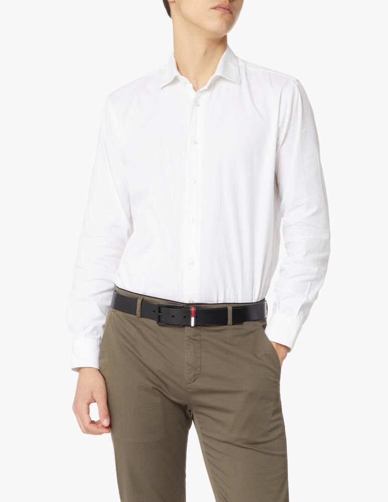 rinascente Tommy Jeans Cintura in pelle 35mm bandiera - nero