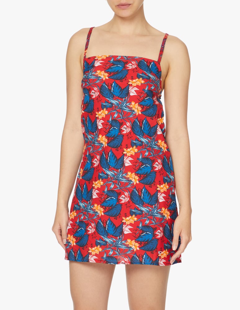 rinascente Tommy Jeans Vestito corto fantasia tropical - arancione