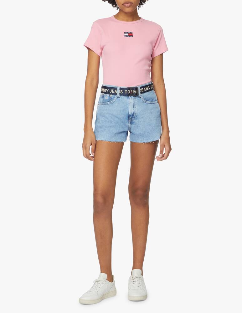 rinascente Tommy Jeans Cotton cropped t-shirt - pink