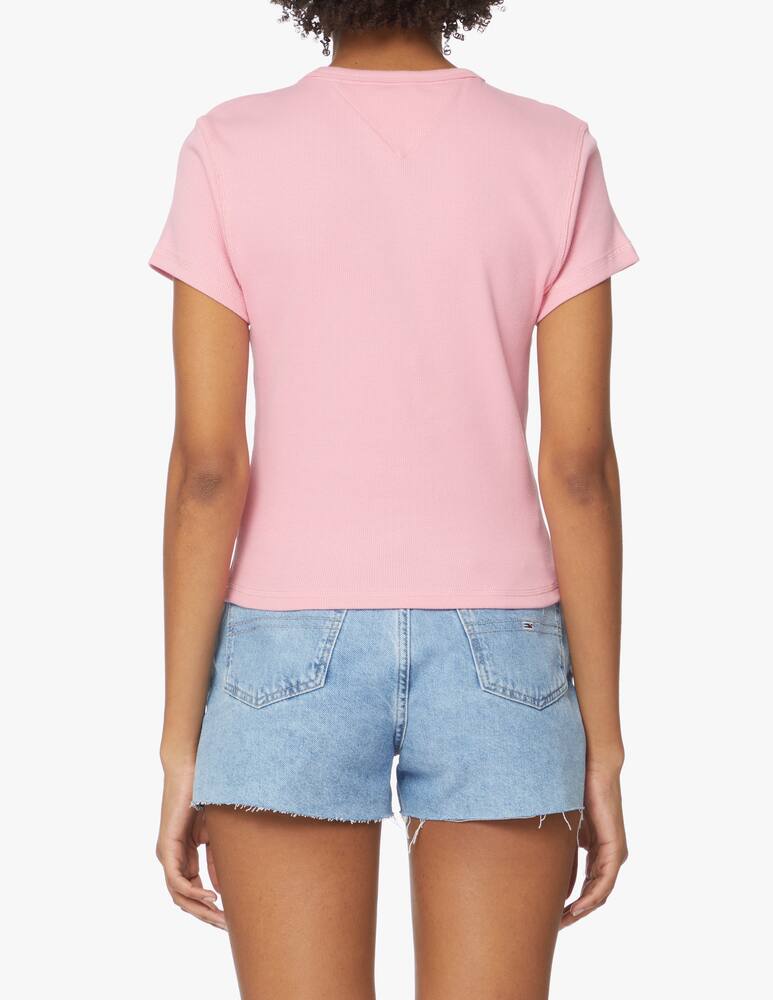 rinascente Tommy Jeans Cotton cropped t-shirt - pink