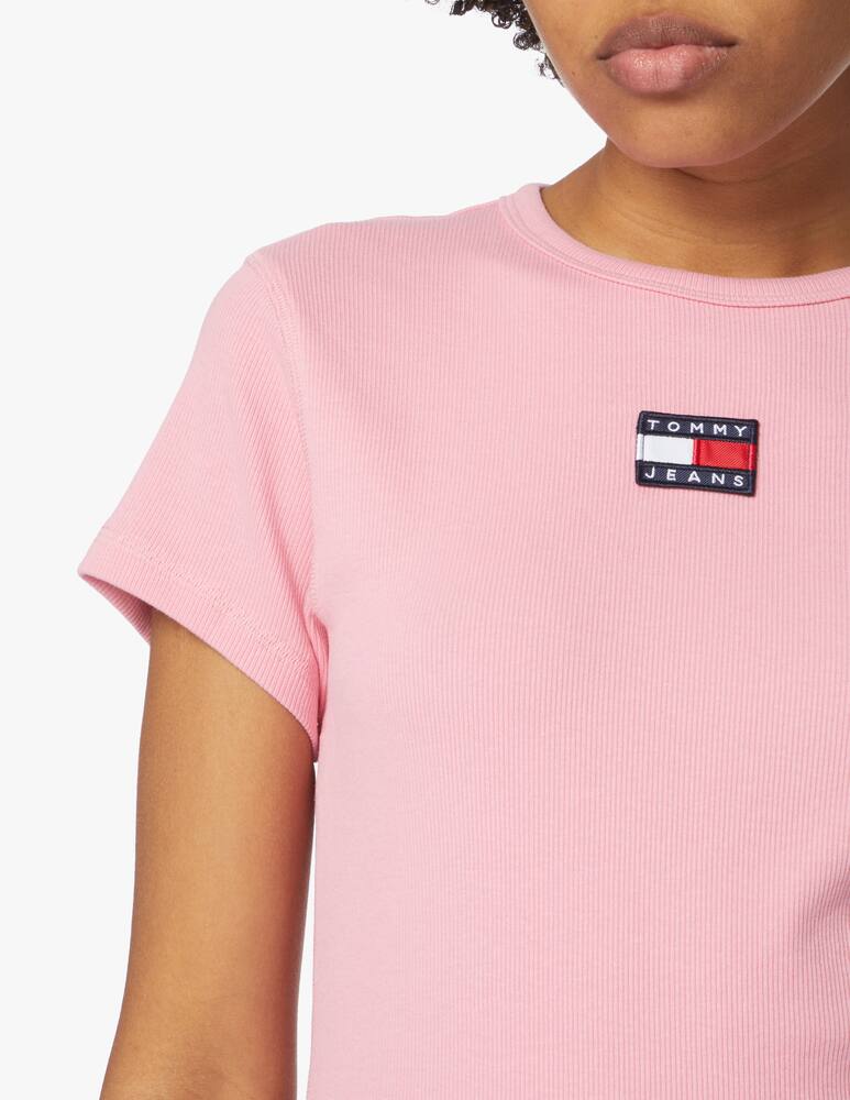 rinascente Tommy Jeans Cotton cropped t-shirt - pink