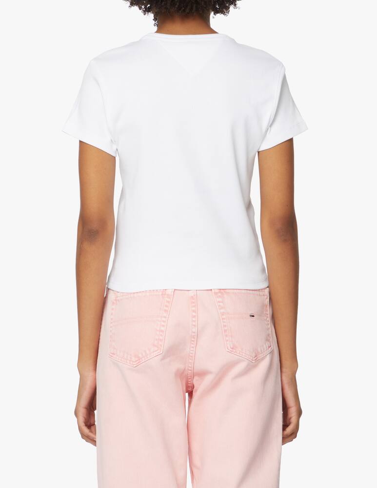 rinascente Tommy Jeans Cotton cropped t-shirt - white