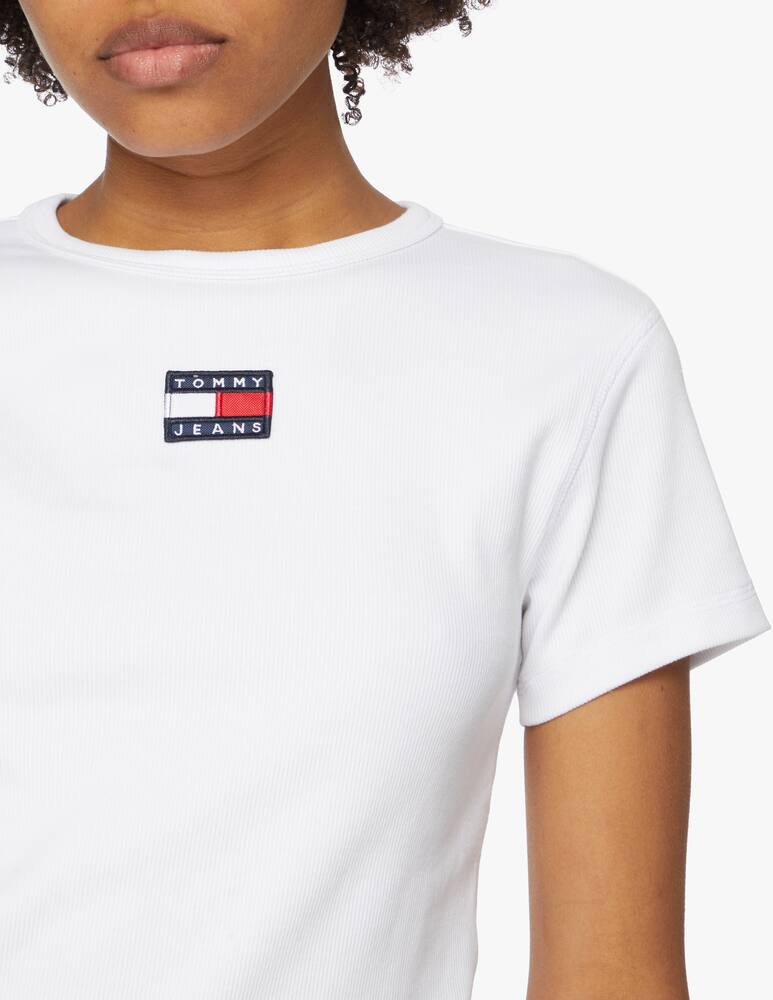 rinascente Tommy Jeans Cotton cropped t-shirt - white