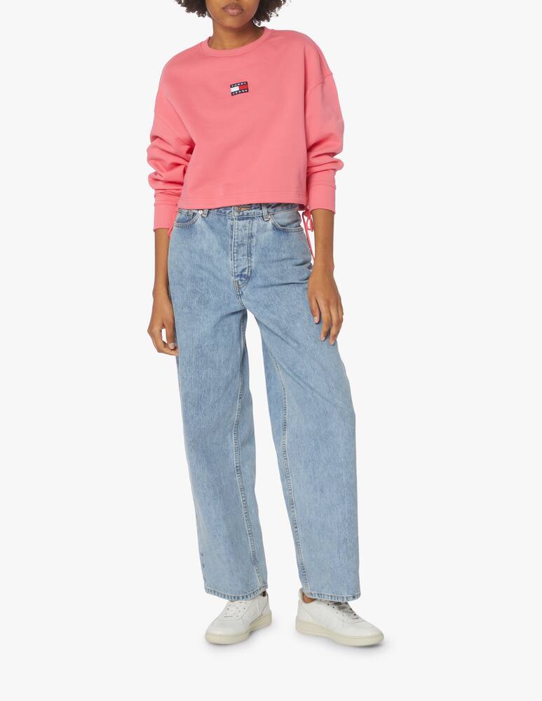 rinascente Tommy Jeans Felpga girocollo in cotone - rosa