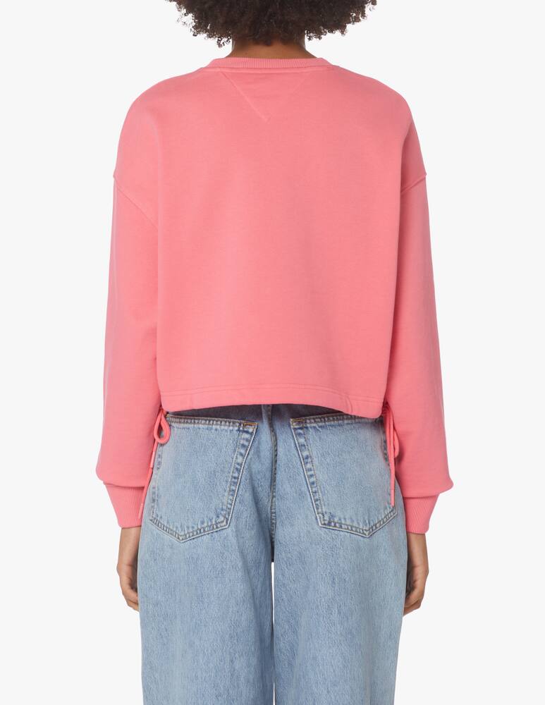 rinascente Tommy Jeans Felpga girocollo in cotone - rosa