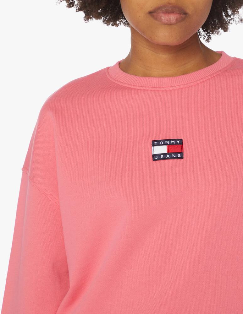 rinascente Tommy Jeans Felpga girocollo in cotone - rosa