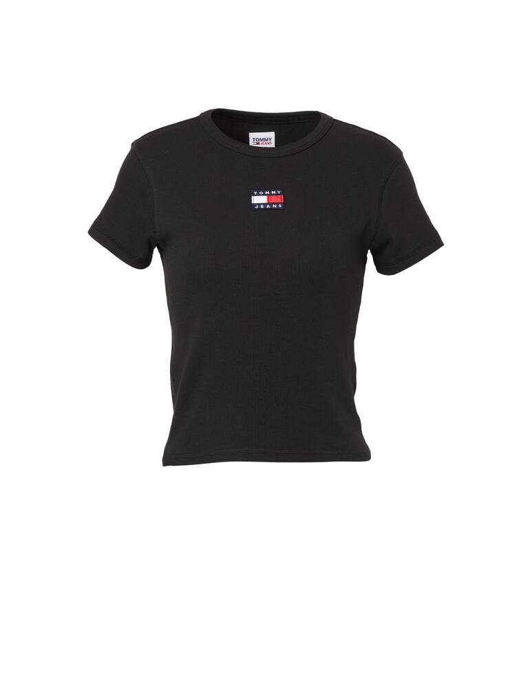 rinascente Tommy Jeans T-shirt crop in cotone - nero