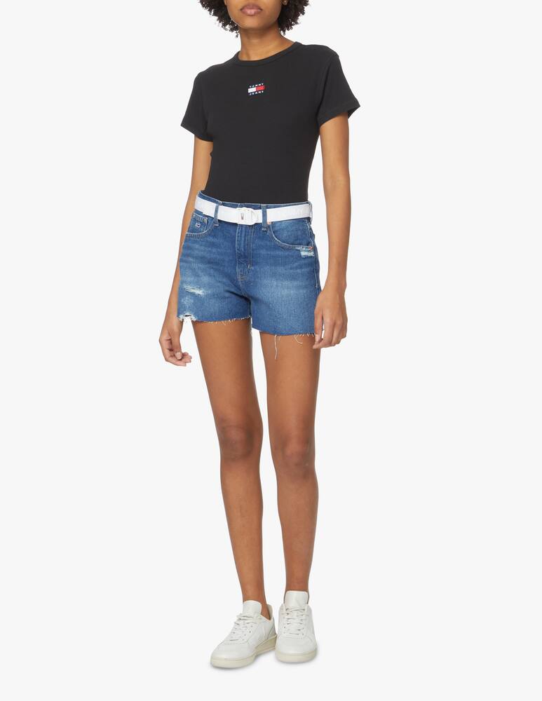 rinascente Tommy Jeans T-shirt crop in cotone - nero