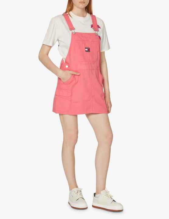 Tommy Jeans - Short denim dungaress - pink - €119,90