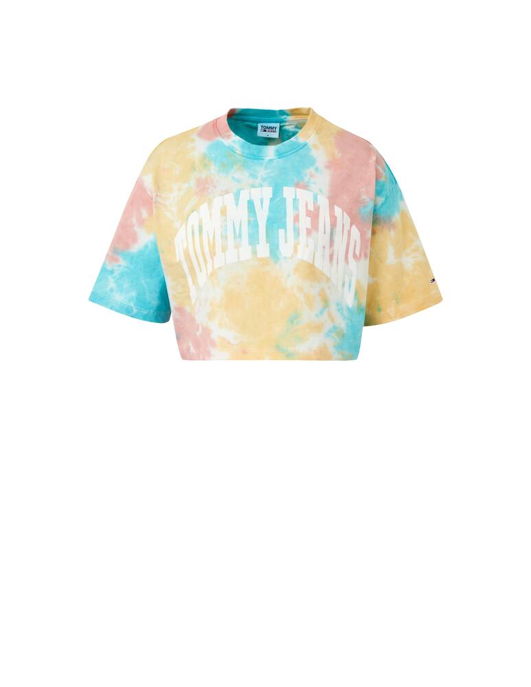 rinascente Tommy Jeans Tie-dye cropped t-shirt - multi