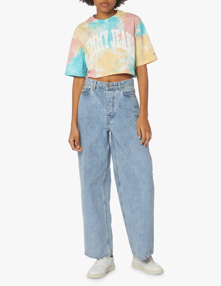 rinascente Tommy Jeans Tie-dye cropped t-shirt - multi