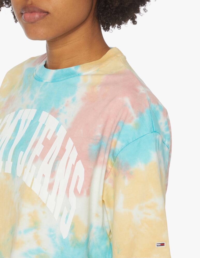 rinascente Tommy Jeans Tie-dye cropped t-shirt - multi