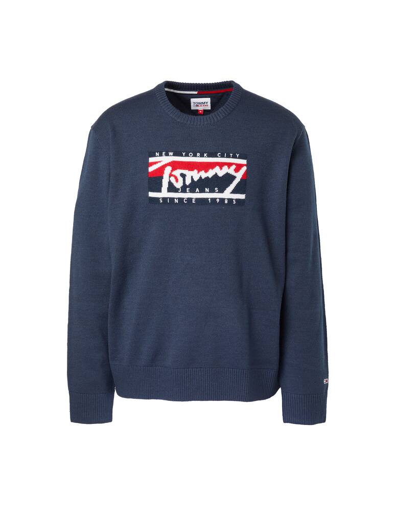 rinascente Tommy Jeans Tommy signature logo sweater - blue