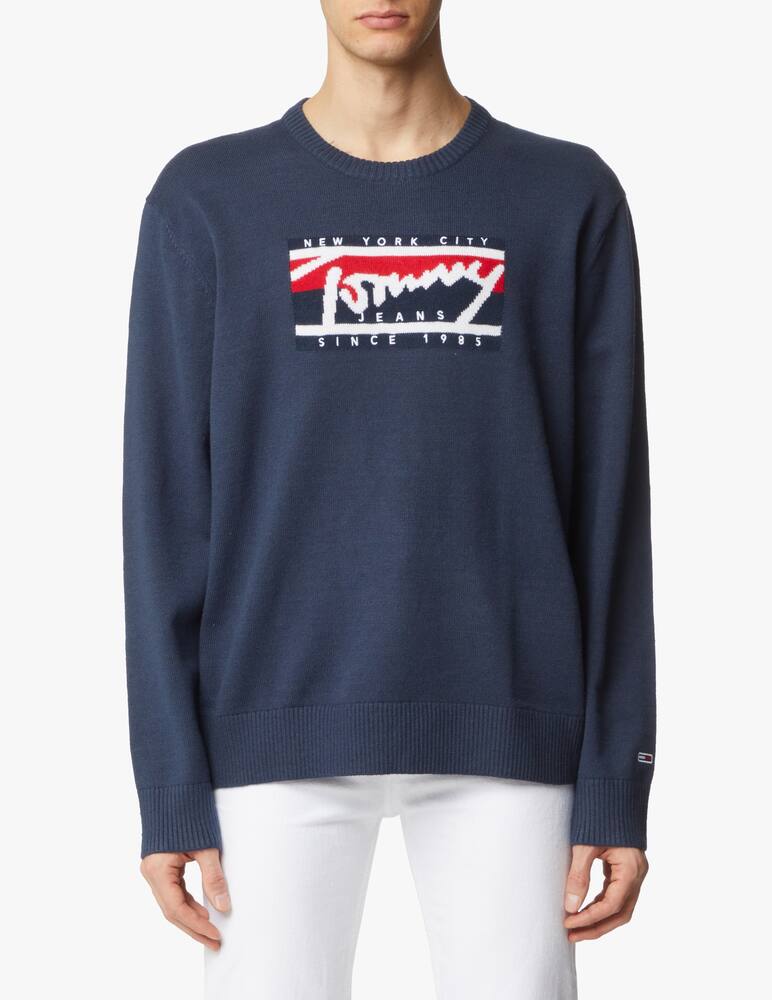 rinascente Tommy Jeans Tommy signature logo sweater - blue