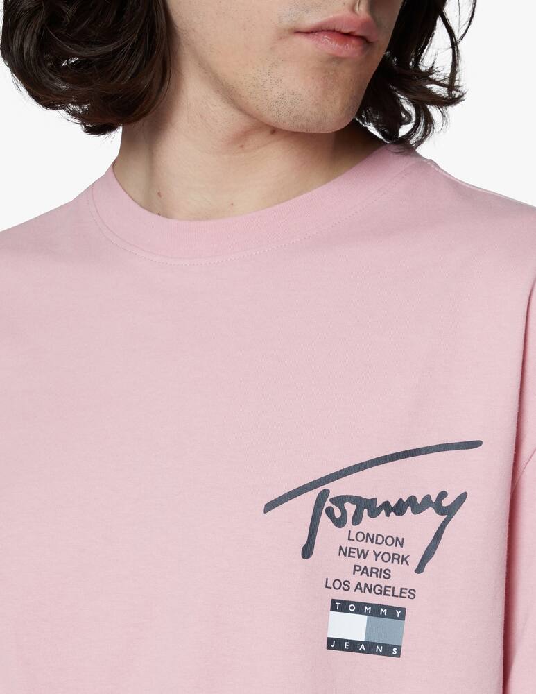 rinascente Tommy Jeans Maglietta new signature - rosa