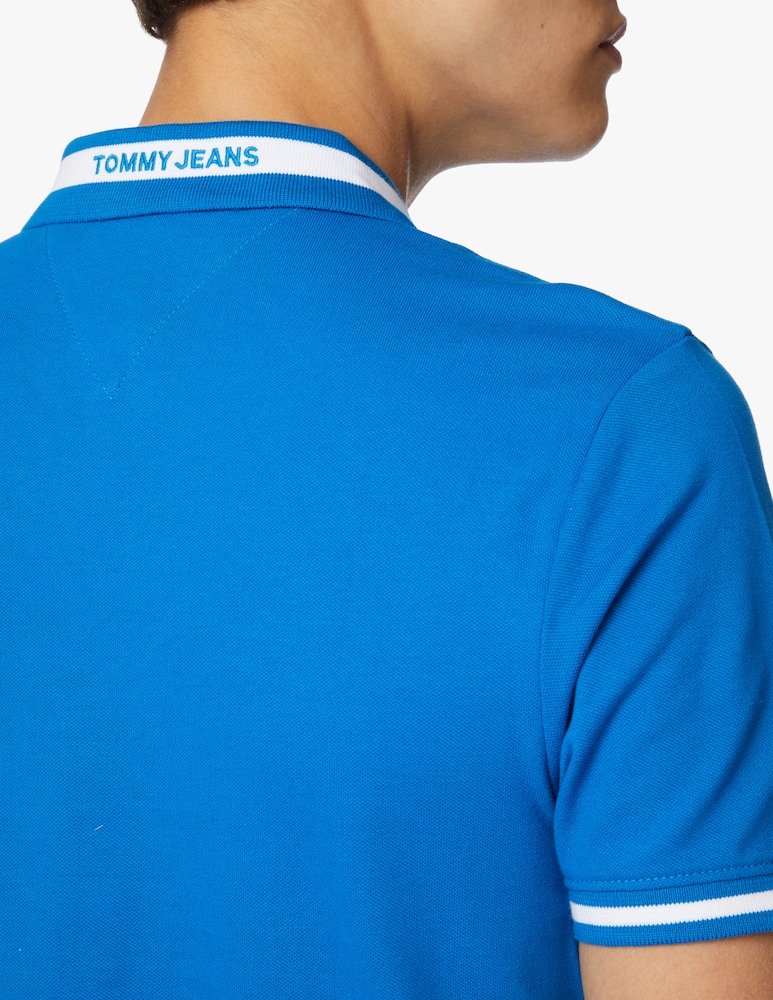 rinascente Tommy Jeans Large profile short sleeve polo - blue