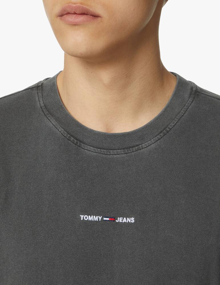 rinascente Tommy Jeans Tiny linear logo t-shirt - black