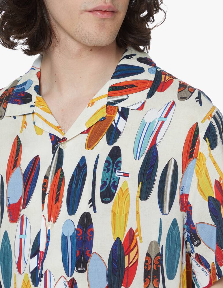 rinascente Tommy Jeans Camicia manica corta fanatasia - bianco