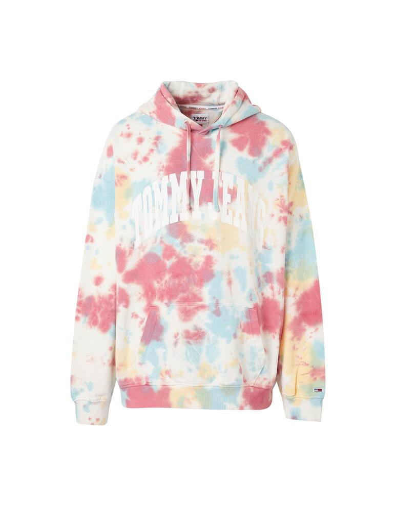 rinascente Tommy Jeans Felpa con cappuccio tie dye logo college - multicolor