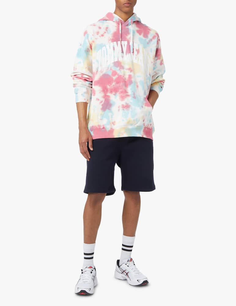rinascente Tommy Jeans Felpa con cappuccio tie dye logo college - multicolor