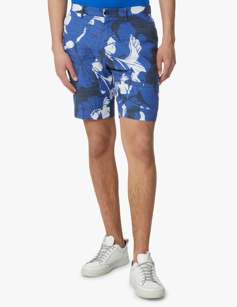 rinascente Tommy Hilfiger Short flower chino linen - blue
