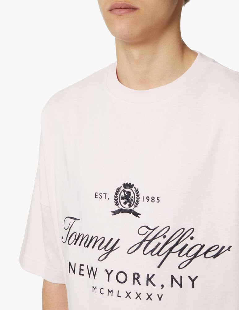 rinascente Tommy Hilfiger Roundneck t-shirt over logo - pink