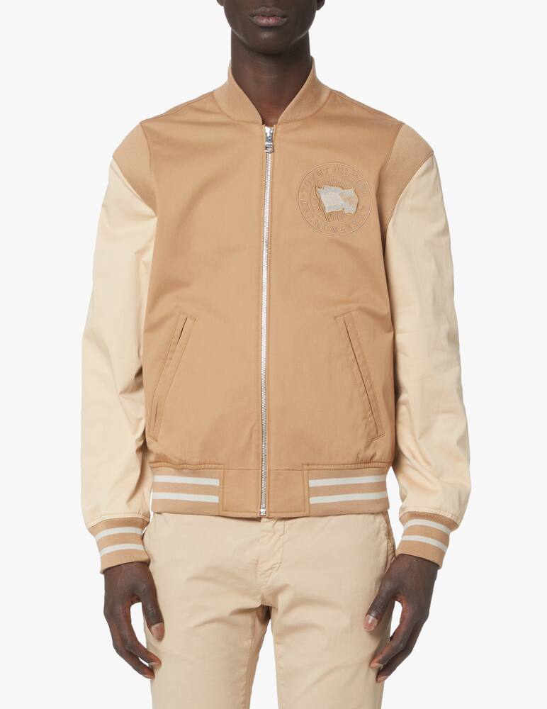Tommy Hilfiger Giacca bomber varsity in cotone - beige - immagine 1 Tommy Hilfiger Giacca bomber varsity in cotone - beige - immagine 1