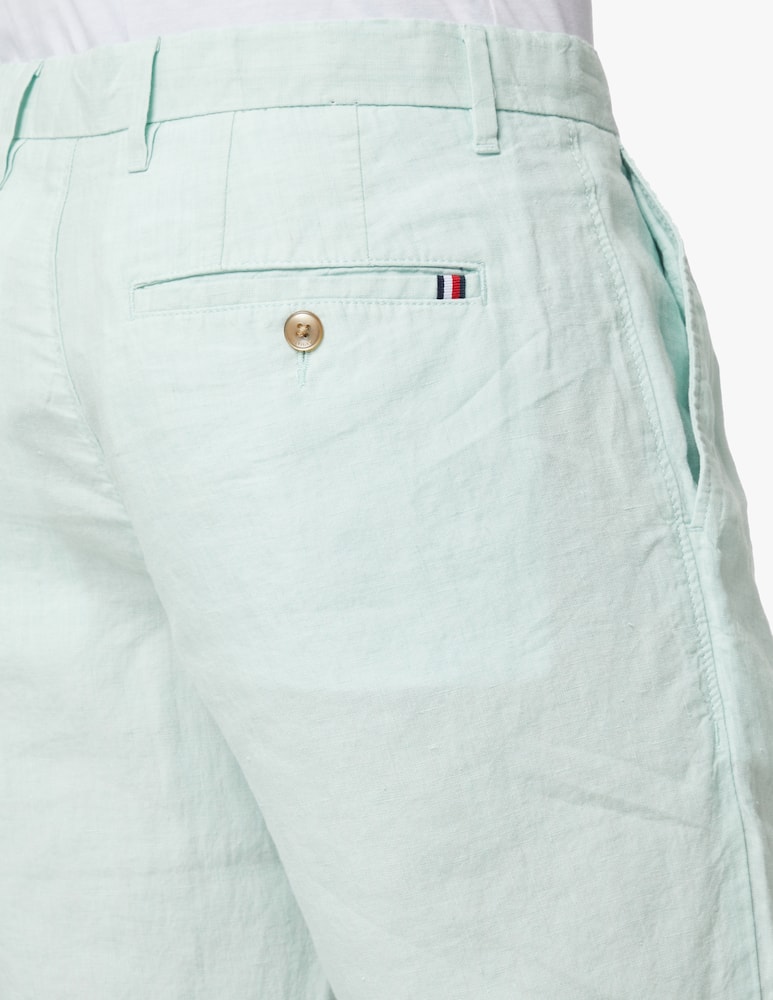 rinascente Tommy Hilfiger Brook 1 pince linen chino shorts - green