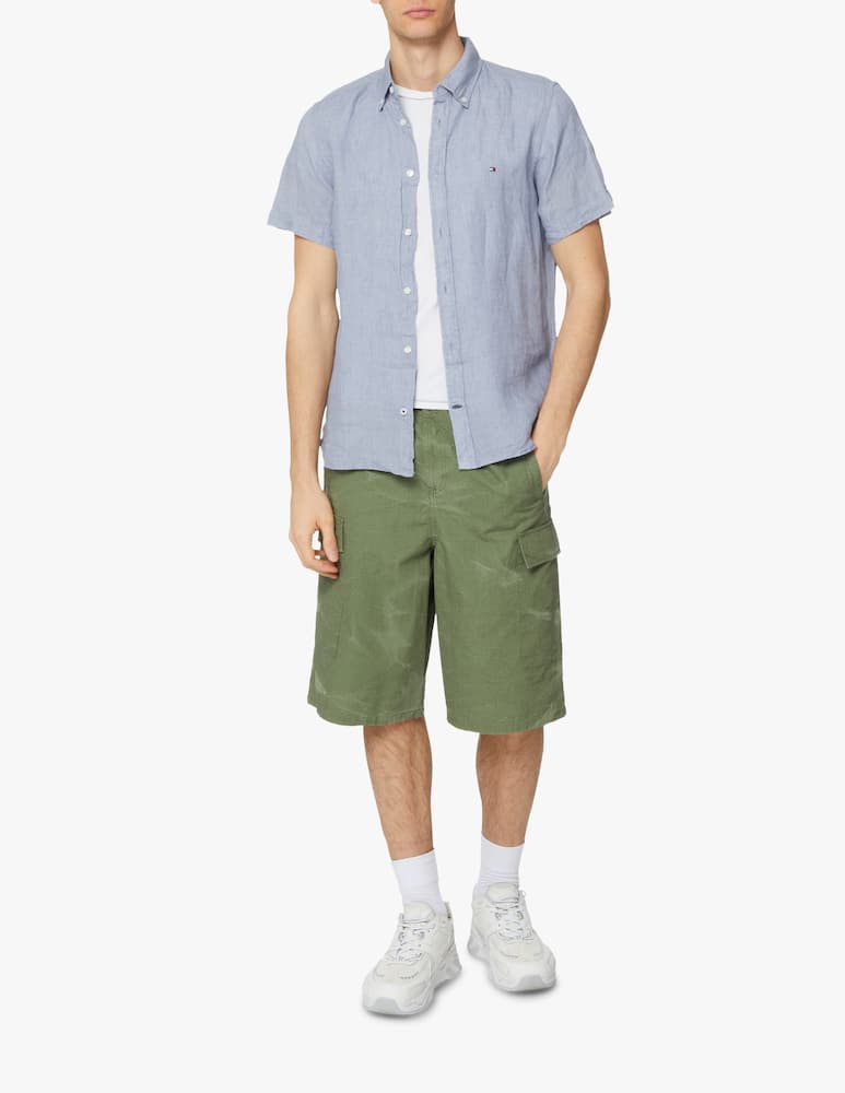 rinascente Tommy Hilfiger Linen short sleeve shirt - light blue