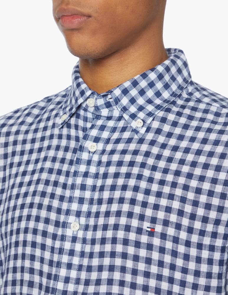 rinascente Tommy Hilfiger Gingham linen regular long sleeve shirt - multi