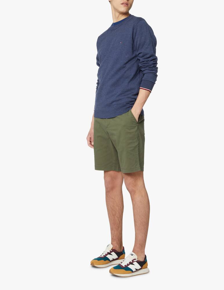 rinascente Tommy Hilfiger Wrist tipped cotton roundneck sweater - blue