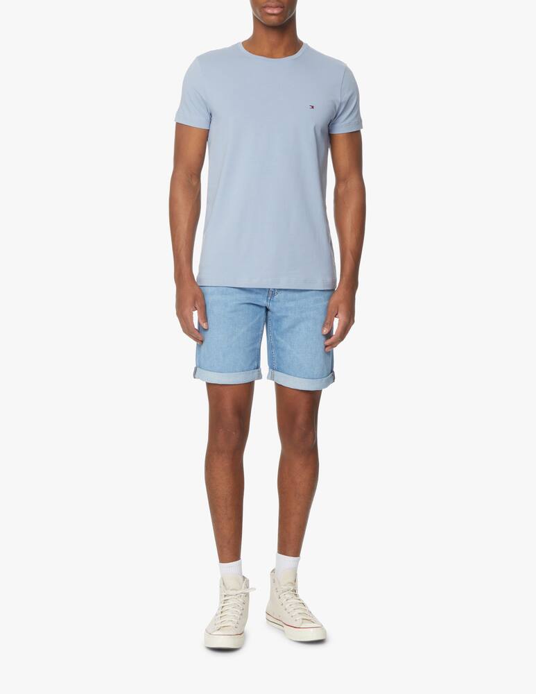 Tommy Hilfiger Maglietta girocollo slim basic loghino - azzurro - immagine 2 Tommy Hilfiger Maglietta girocollo slim basic loghino - azzurro - immagine 2