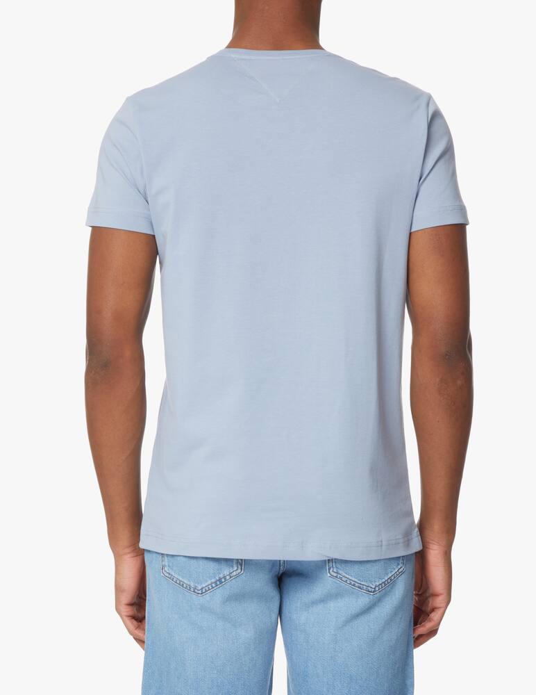 Tommy Hilfiger Maglietta girocollo slim basic loghino - azzurro - immagine 3 Tommy Hilfiger Maglietta girocollo slim basic loghino - azzurro - immagine 3