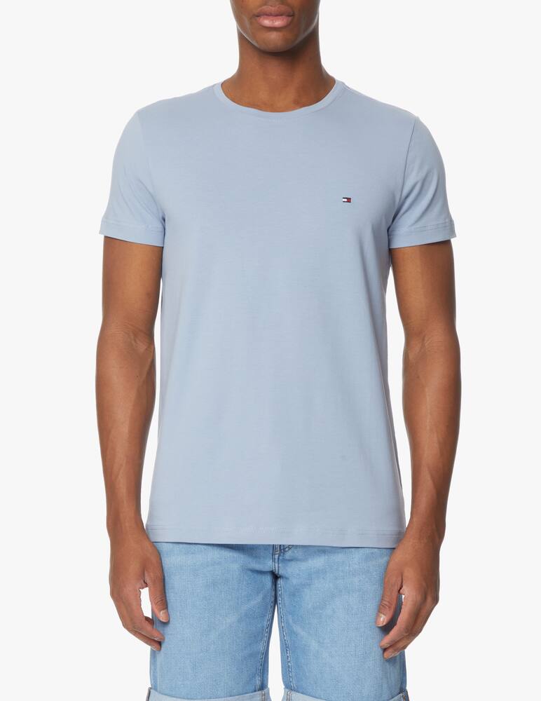 Tommy Hilfiger Maglietta girocollo slim basic loghino - azzurro - immagine 1 Tommy Hilfiger Maglietta girocollo slim basic loghino - azzurro - immagine 1