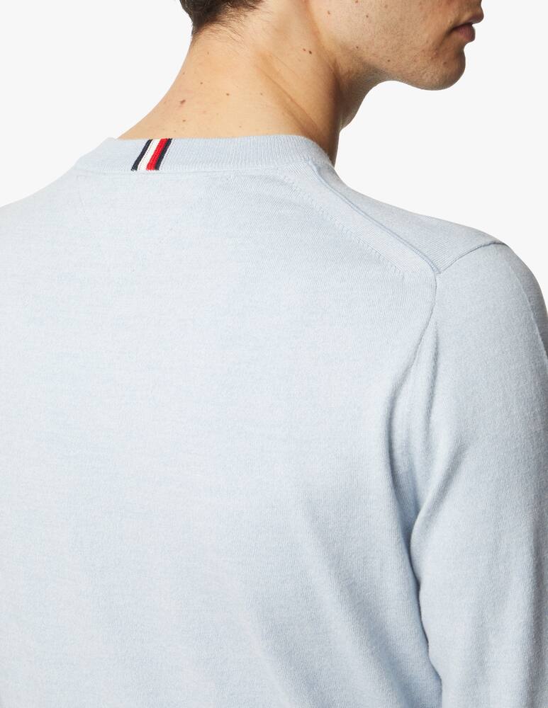 rinascente Tommy Hilfiger Maglia girocollo in cotone polso capovolto - azzurro