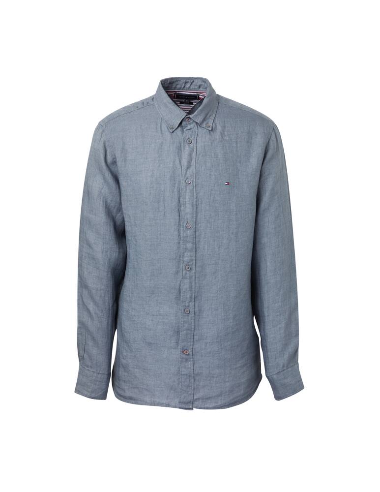 rinascente Tommy Hilfiger Linen regular long sleeve shirt - blue
