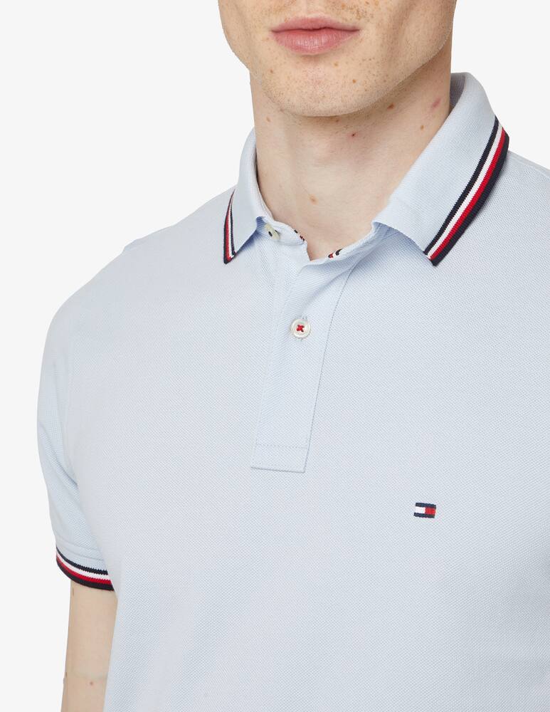 rinascente Tommy Hilfiger Short sleeve polo slim tipped - light blue