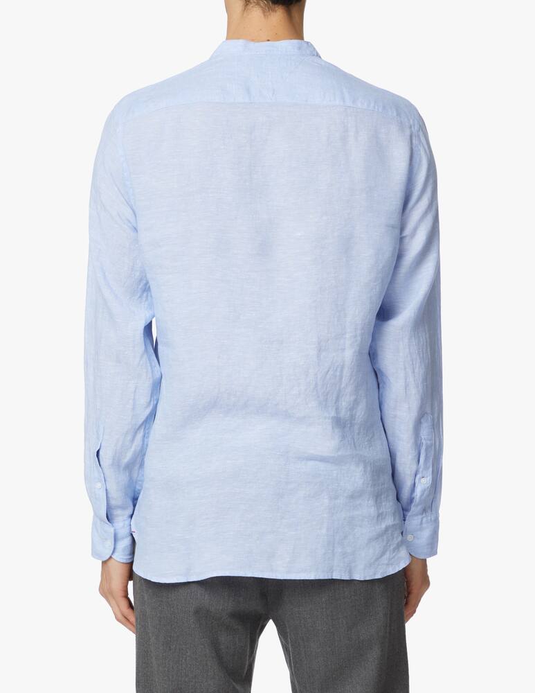 rinascente Tommy Hilfiger Camicia manica lunga regular 100% lino - azzurro