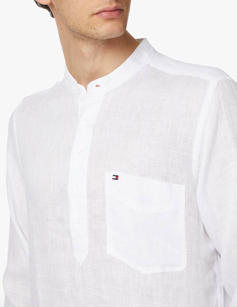 rinascente Tommy Hilfiger Camicia manica lunga regular 100% lino - bianco