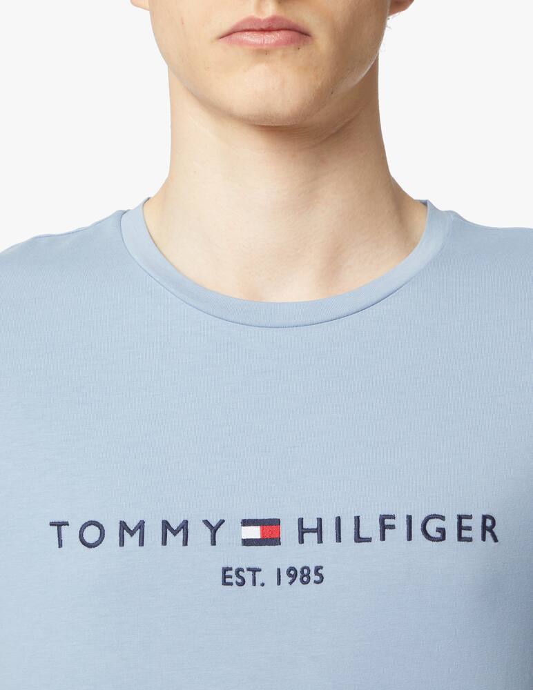 rinascente Tommy Hilfiger Maglietta girocollo logo basic - azzurro